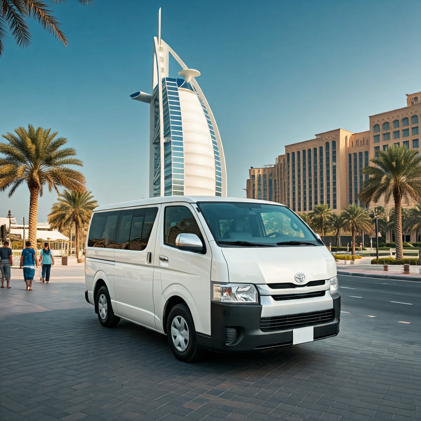 Twelve-seat passenger van for rental in Dubai